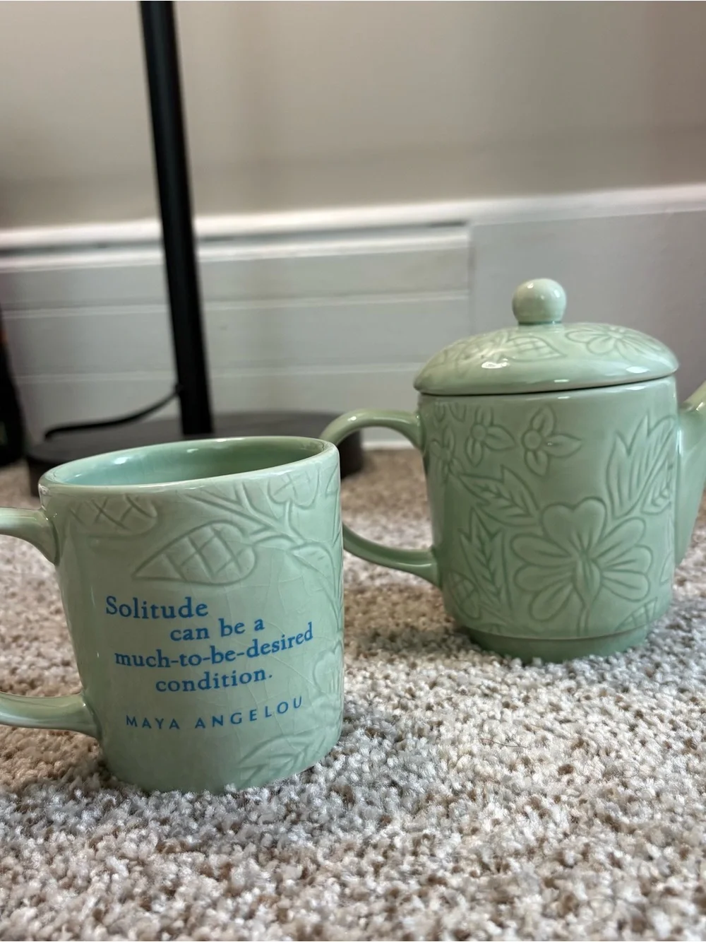 Hallmark Celadon Green Stacked Teapot Mug Set
